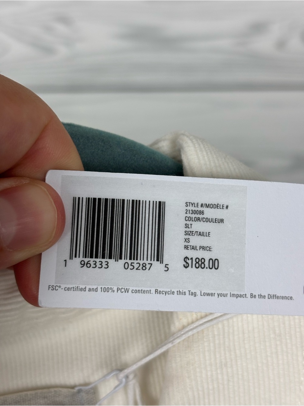NWT Outerknown S.E.A Corduroy Long Sleeve Jumpsuit Salt White XS - Picture 10 of 11